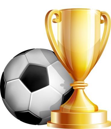 Gold cup with a football ball